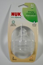 1 NUK Simply Natural Advanced Anti-Colic BPA Silicone 2 Baby Bottle Nipple 6m 