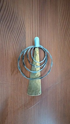 Robert Lee Morris RLM Studio Modernist Hammered Sterling Silver & Brass Pendant