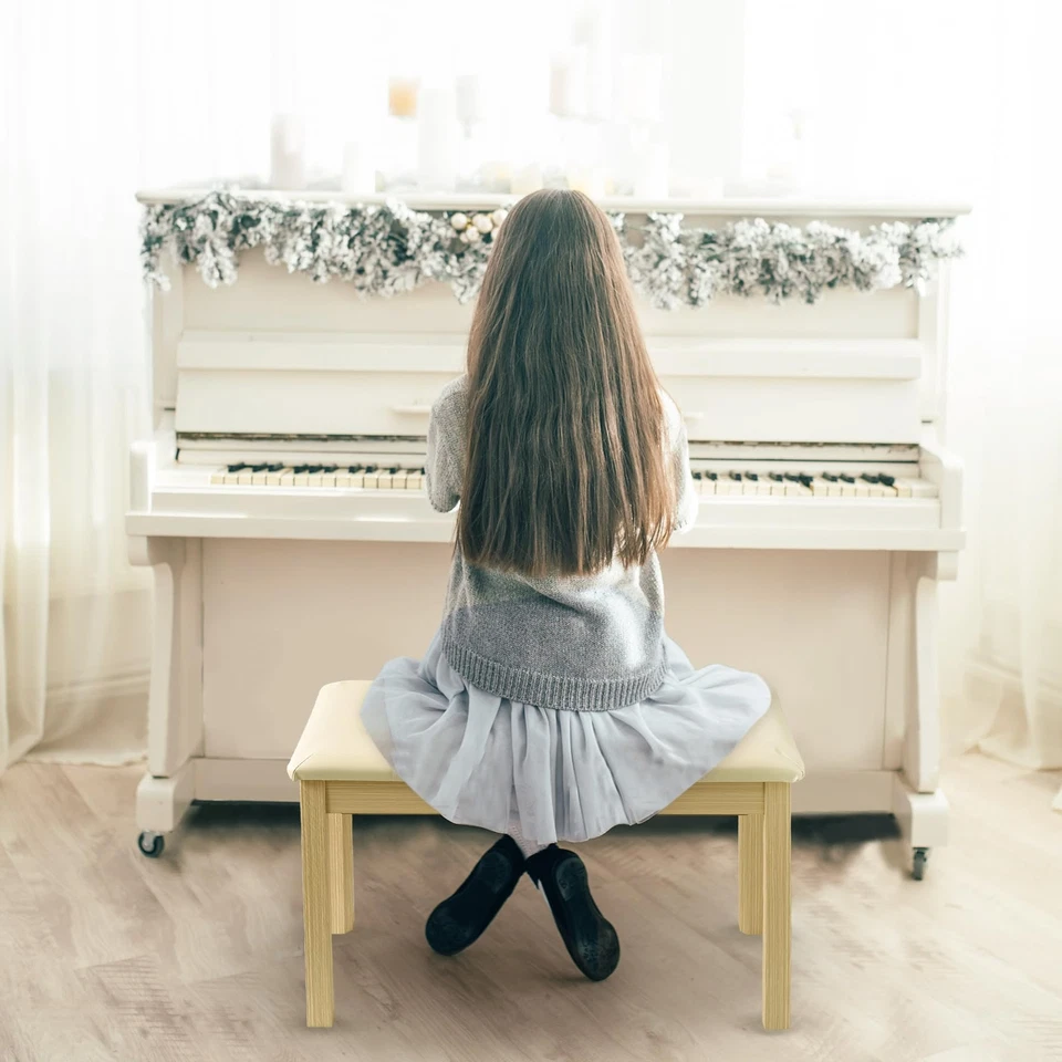 Banco de piano dueto banco de teclado de madeira com compartimento de armazenamento assento para cadeira de piano - Imagem 4 de 4