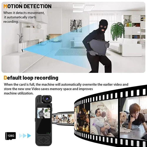 20 Hour 1080P Camcorder Mini Police Body Camera HD 180° Video DVR IR Night Cam - Picture 15 of 23