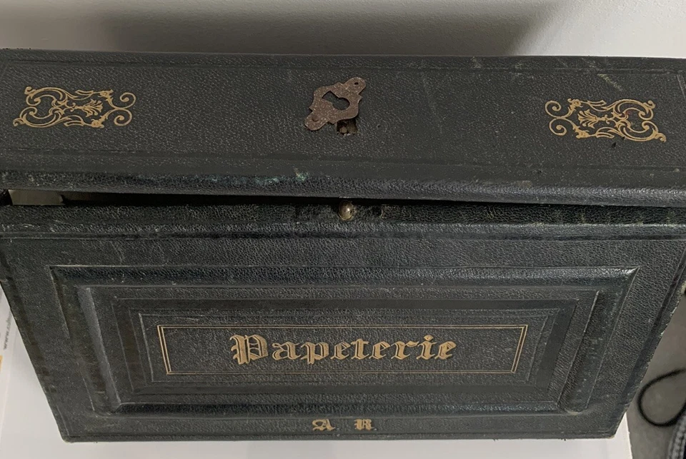 Ancien écritoire papeterie 19eme antique boite Napoleon III - Photo 4/4