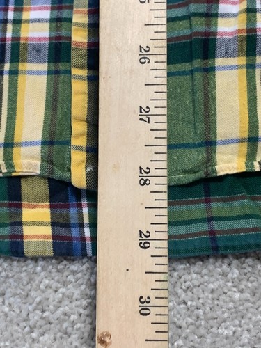 Ralph Lauren Classic Fit Button Up Shirt Men's Medium Green Yellow Tartan Plaid - Picture 9 of 12