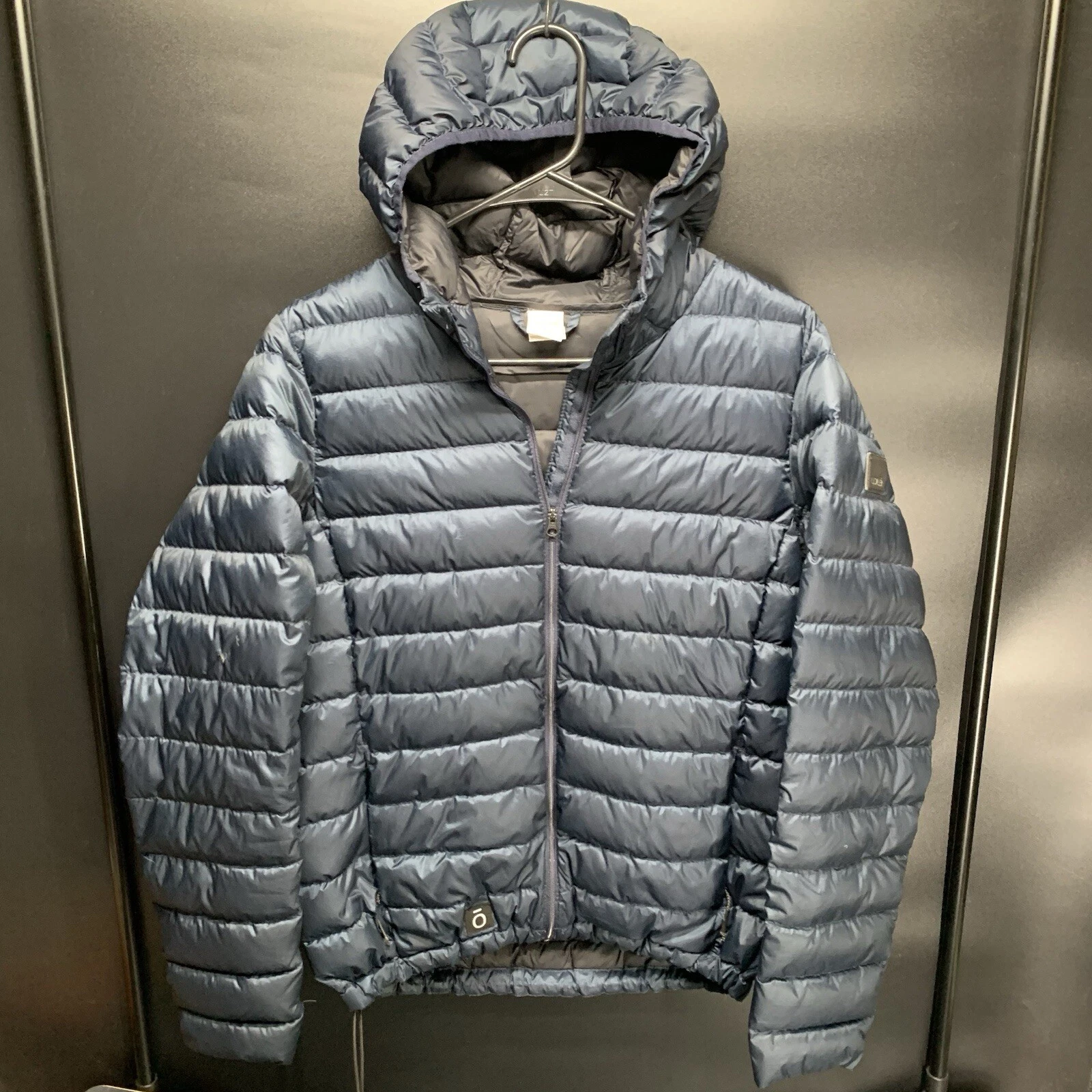 lole hooded puffer down drawstring waist jacket