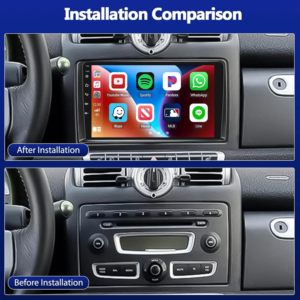 Für Mercedes Benz Smart Fortwo W451 Android Autoradio Car Play Navi GPS DSP 32GB - Bild 2 von 4