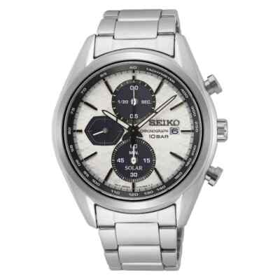 Brand New Seiko Solar SSC769P1 Macchina Sportiva Silver Wristwatch Men