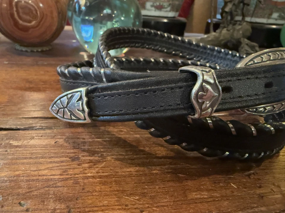 Chacon Sterling Silver Belt Buckle Set Nu ✔️braided Sz 42”-1” To .75” ✅ - Image 3 of 4