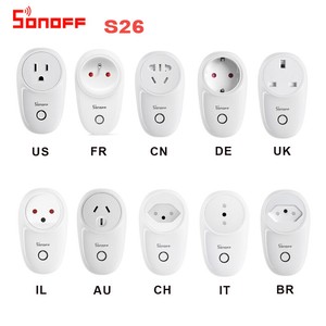 Sonoff S26 Wifi Smart Power Socket Us Eu Uk Au Cn Il Ch It Br Wireless Plug Ebay