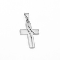 Premium Zirkonia Kreuz AnhäNger Kinder Kommunion Baby Taufe Mit Kette Silber 925