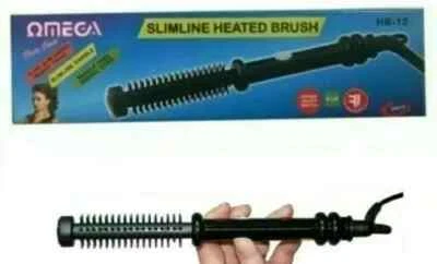 OMEGA WOMANS SLIMLINE 13MM HEATED HOT HAIR STYLING BRUSH BLACK
