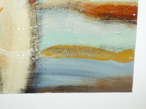 Ludmila Curilova Dame in weißem Kleid Acryl auf Papier Gemälde gelistet Künstler - Bild 7 von 7