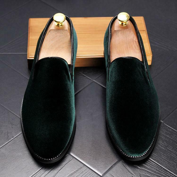 SAOLA Mocassino uomo punta velluto abito formale business matrimonio festa scarpe slip on