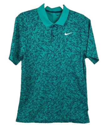Nike Men's Dri-FIT Victory Allover Print Golf Polo, Jade Green, M