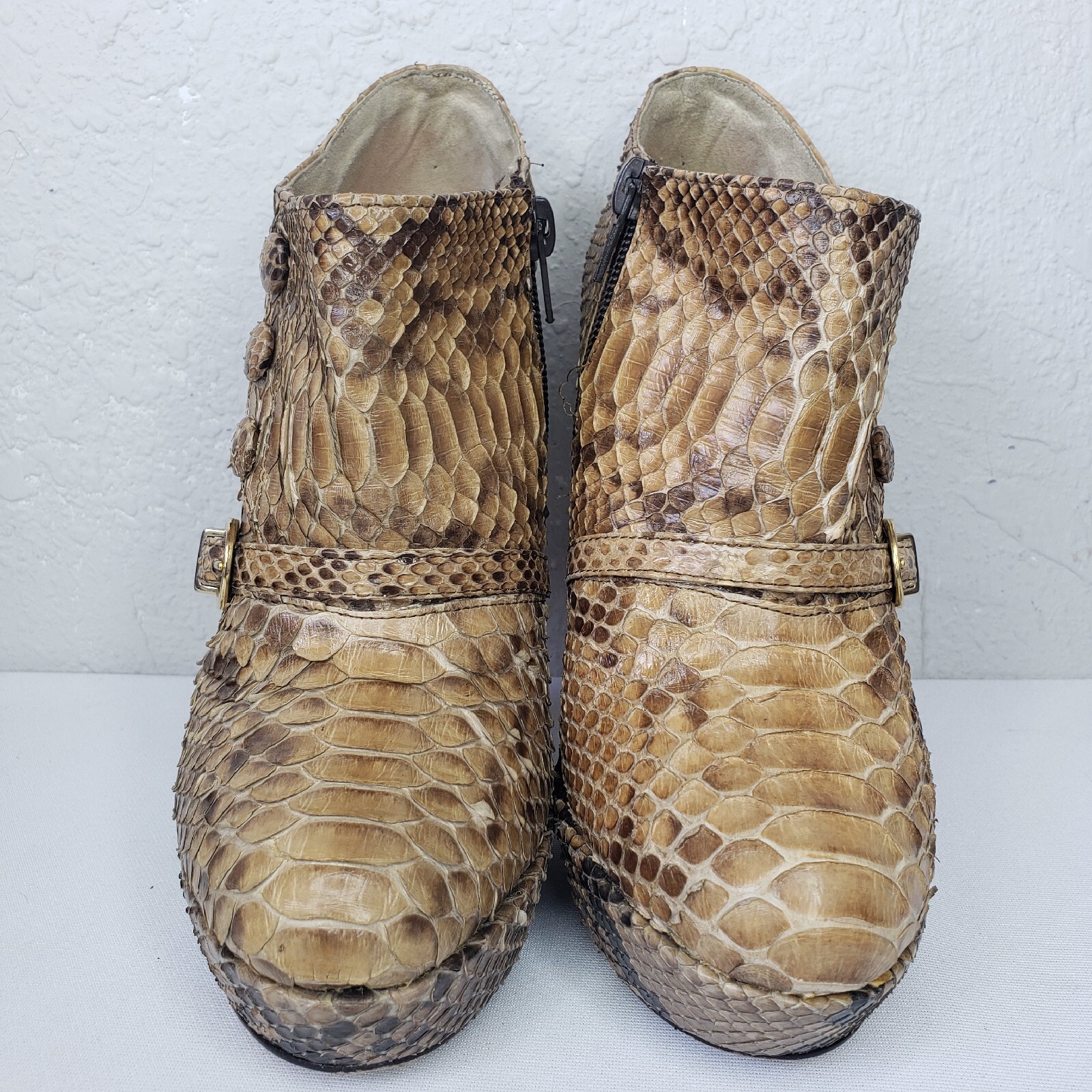 Riviere Ankle Platform Python Snake Leather High … - image 2