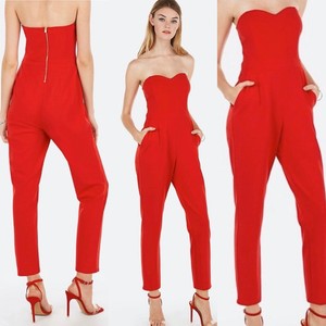 strapless sweetheart neck jumpsuit