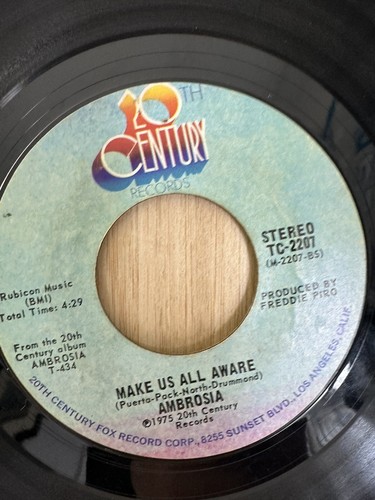 AMBROSIA Holdin On To Yesterday 45 7" POP ROCK Record Vinyl 20th Century Records - Picture 8 of 12