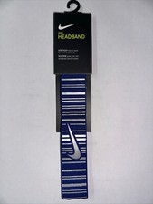 Nike Pro Metallic Headband Deep Royal/Silver Stretchy Unisex Headband Osfm