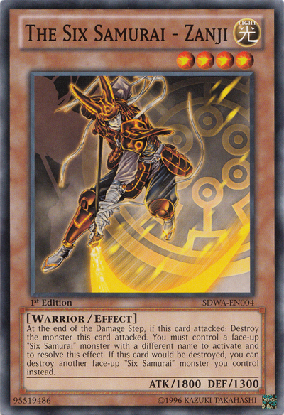 The Six Samurai - Zanji X 1 1st Mint YUGIOH Cards SDWA-EN004