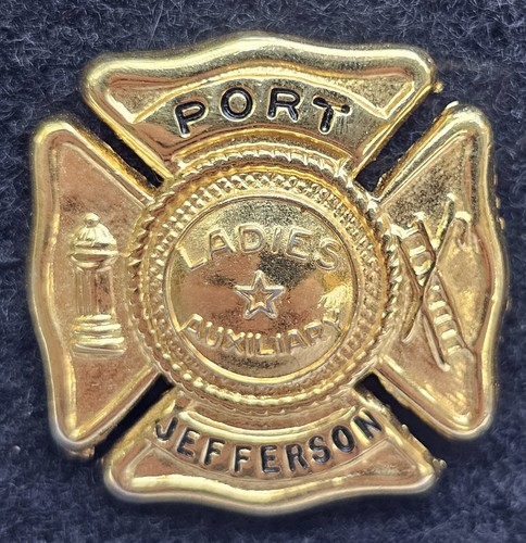 Vintage Ladies Auxiliary Firefighter Beret w/Gold Maltese Cross Fire Dept Pin LI - Picture 3 of 9