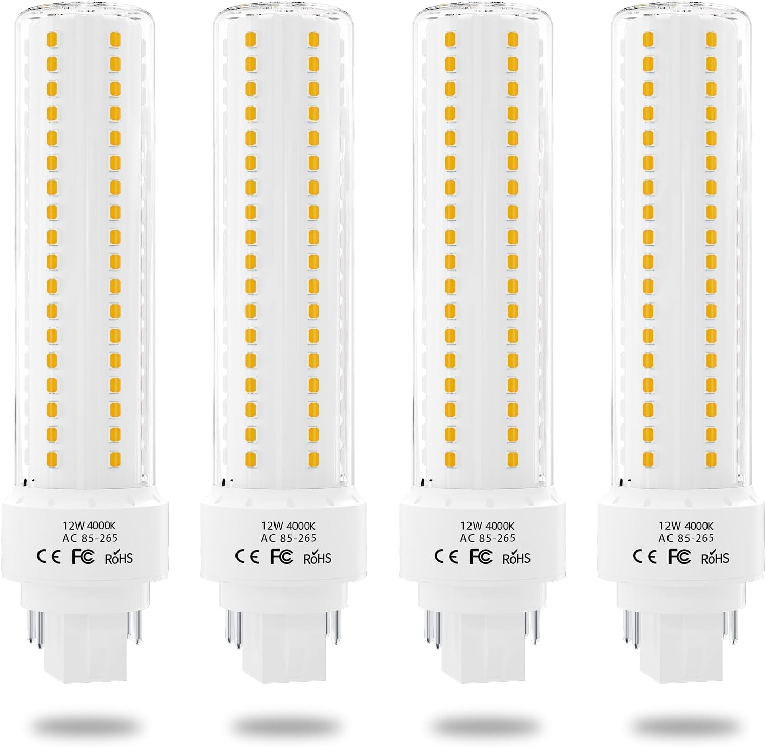 LED Gx24Q 4-Pin Base Light Bulb, 12W Gx24 PL Retrofit LED Recessed Light Natural