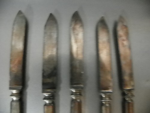 5er SET WM. ROGERS & SON INS 540 KLEINE MESSER SILBERPLATTE BOX 27 - Bild 4 von 4