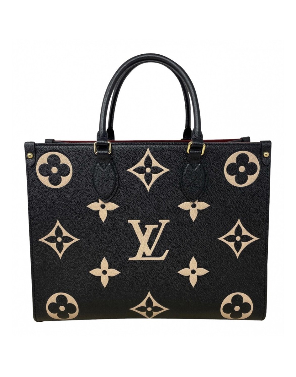 Louis Vuitton M45495 OnTheGo Tote MM Black/Beige NEW WITH TAGS! | eBay