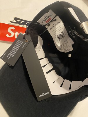 Supreme X Stone Island Denim Twill 6-panel Reflective Cap Black IN