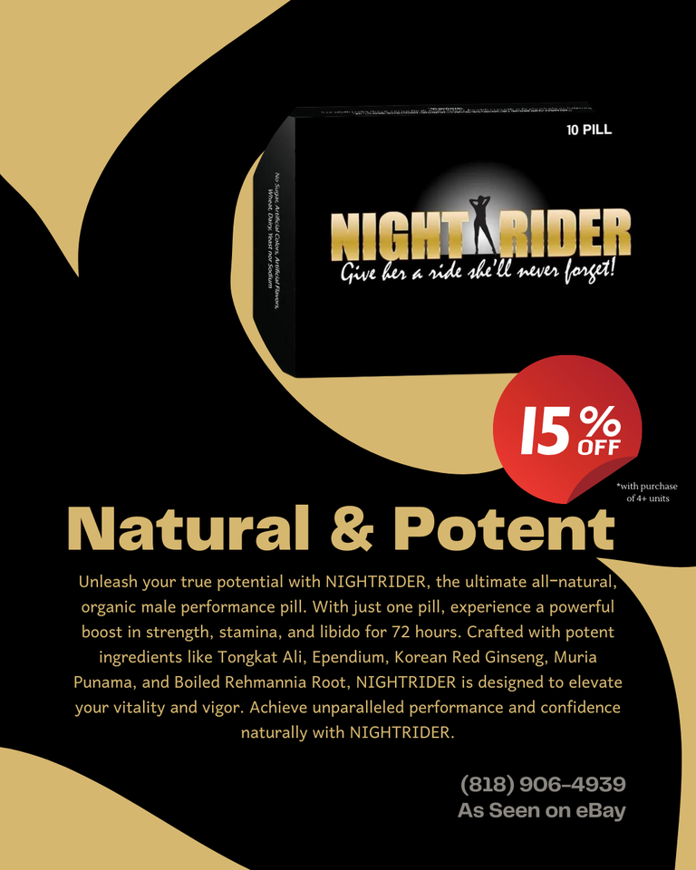 Night Rider Tablet NIGHT RIDER - 72 Hour Performance, Endurance Enhancement that Delivers ...