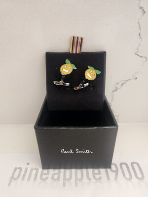 NIB Paul Smith Metal CUFFLINKS Lemon