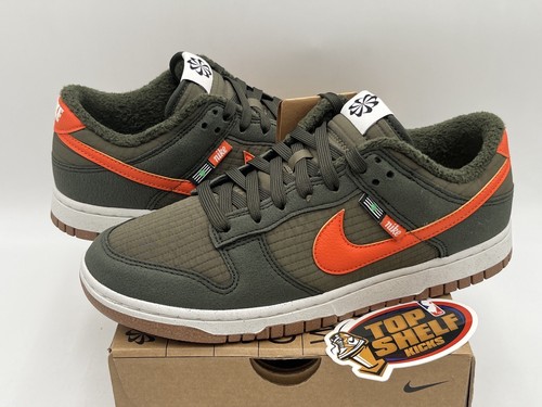 New Nike Dunk Low Next Nature Sequoia 2022 Size 8.5 Authentic Rare Green Orange - Picture 2 of 8