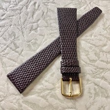 Tapered Hadley-Roma lizard print Genuine Leather 20mm vintage watch band 1960s