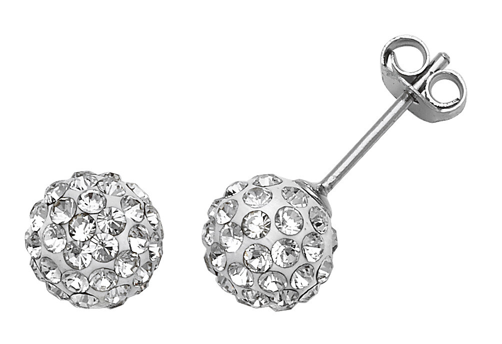 Sterling Silver 925 CZ Stud Earrings for Women 8mm x 8mm-image
