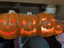 Vintage 1998 Paper Magic Group Family Of 4 Pumpkins Jack O Lanterns - Works 