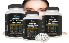 100%Multi Collagen Peptides Anti Aging hair Skin nail Collagen Pills 360 3/packs
