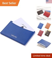 Leather Thin Card Holder, Slim ID Case Small Credit Card Wallet for Men  Wom...