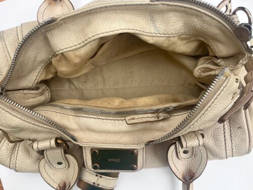 Chloe paddington leather shoulder bag WITH lock gold hardware ivory beige - Picture 9 of 24