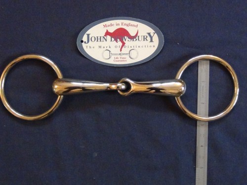 John Dewsbury Lose Ring Single Jointed Trense Bit in Aluminium Bronze 5" - Bild 3 von 7