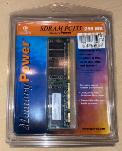 New Centon 256MB 32Mx64 PC133 DIMM SDRAM 33MHz Memory Card 256MPC133 - Picture 2 of 3