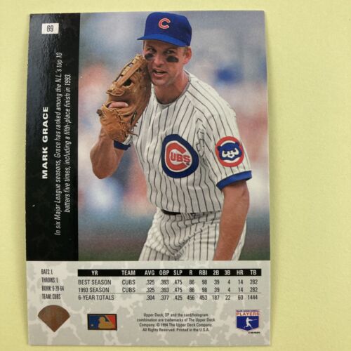 Mark Grace 1994 SP Card #69 MLB Chicago Cubs - Picture 2 of 2