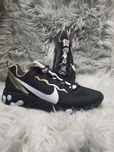 nike react element 55 black metallic gold white