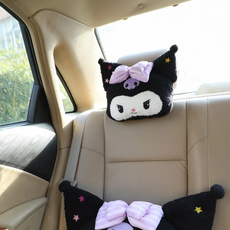 Lindo reposacabezas de coche de felpa - diseño de dibujos animados suave y cómodo para adultos paquete de 1 Foto 2 de 4