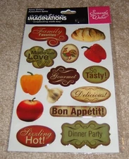 Creative Imaginations Adhesive Epoxy Stickers ~ Samantha Walker Bon Appetit Cook