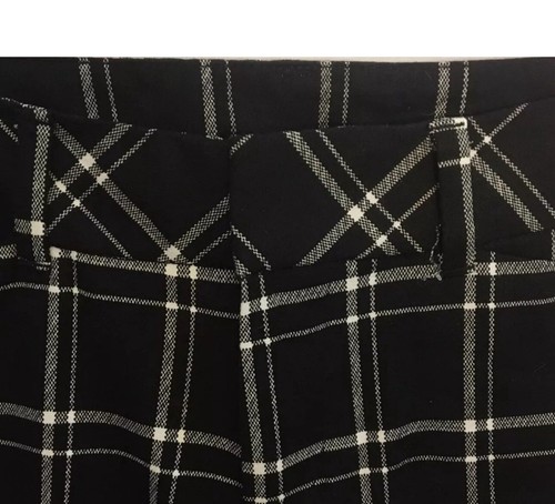 NEW Faded Glory The Parker Stretch Slim Ankle Pants Black White Plaid Size 6 - Picture 3 of 5