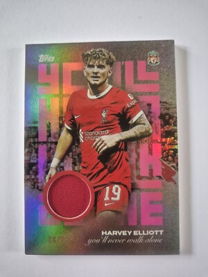 Topps Liverpool Team Set 2023-24 Harvey Elliott 18/99 Relic Card with Minor Flaw