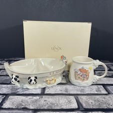 Vtg Noah  s Ark by Lenox Divided Bowl  Cup S.S. Noah Dish Set Original Box