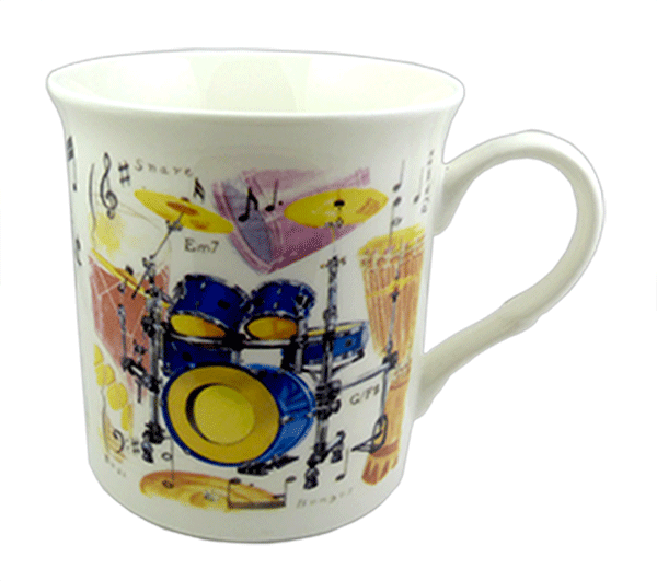 Drum Kit Mug - Music Themed Gift - Musical Mug - Gift for Drum Student
