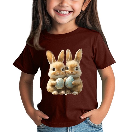 Girls Boys Lightweight Short Sleeve T-Shirts Kids Performance Basic Printed Tee@ - Picture 28 of 33