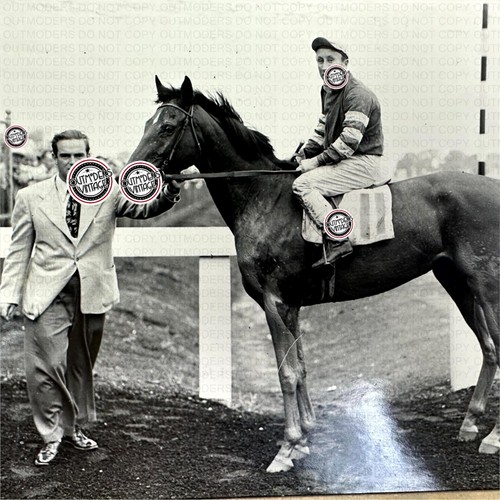 Monmouth Park  Oceanport,NJ HORSE RACING PHOTO VTG 40s Boo Wilson J. Stout Casue - Picture 2 of 12