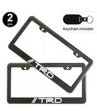 2pcs Set Toyota Trd License Plate Frame Carbon Fiber Look Style Plastic