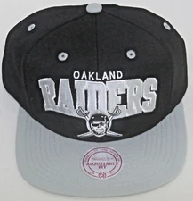 NFL Oakland Raiders Multi-Color Flat Bill Snap Back Hat By Mitchell & Ness