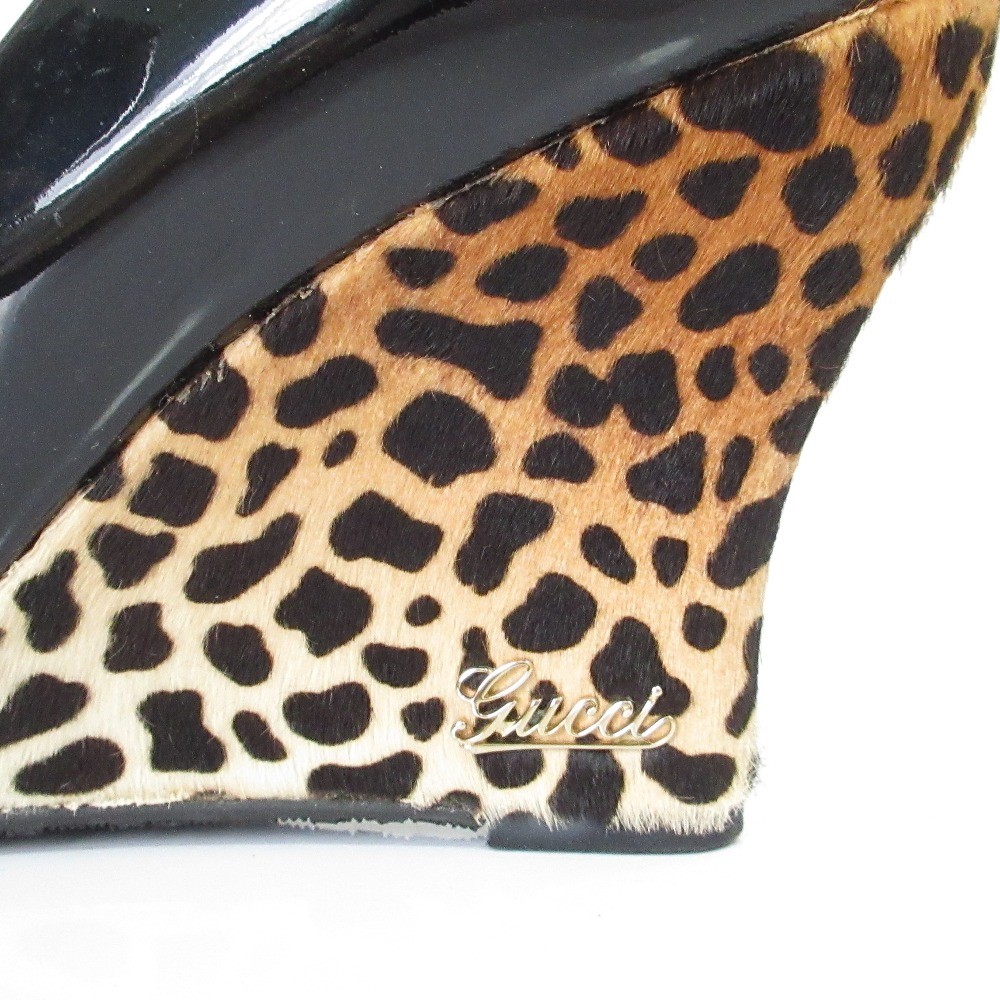 GUCCI Leopard Pattern Almond Toe Wedge Pumps, Siz… - image 8